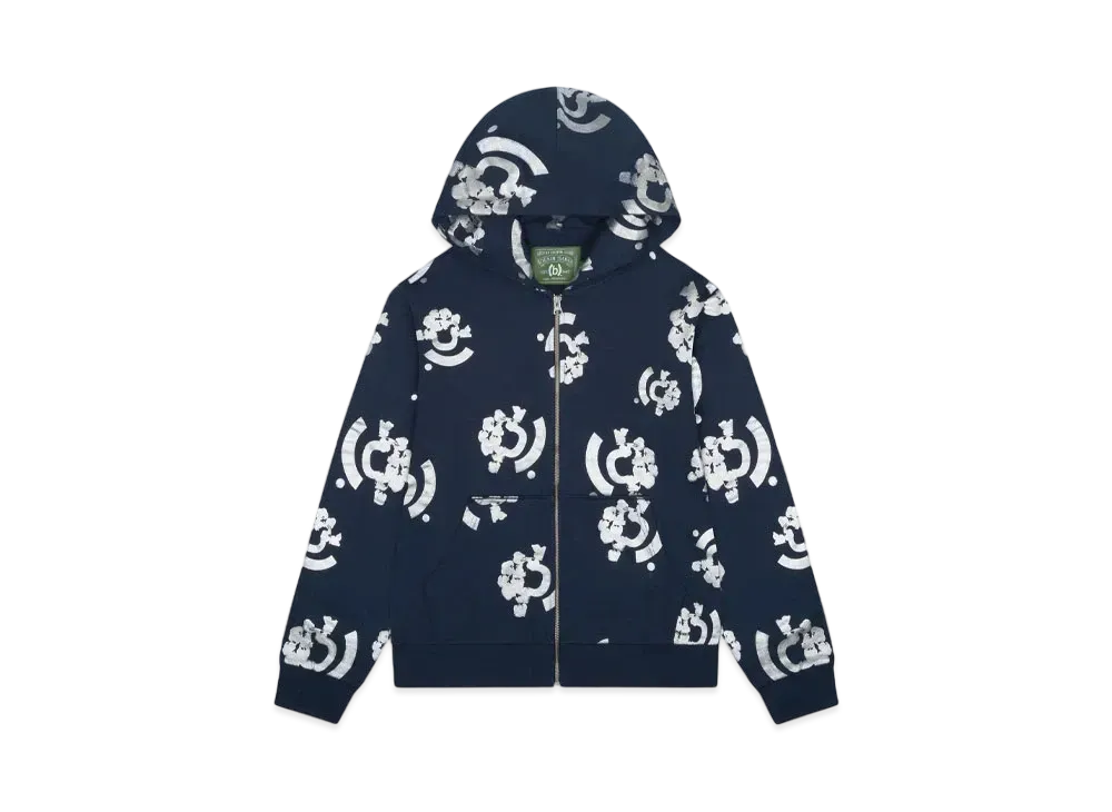 DENIM TEARS x Bstroy Tears Zip Hoodie "Blue"