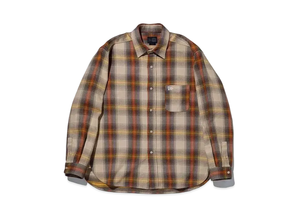 NEW ERA BLACK LABEL FW24 Long Sleeve Ombre Check Shirt "Beige"