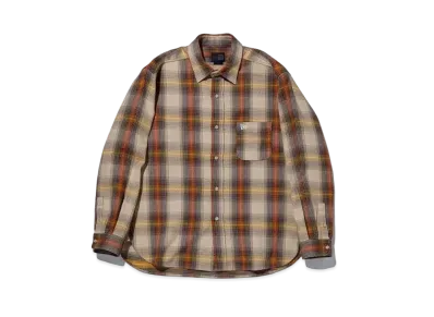 NEW ERA BLACK LABEL FW24 Long Sleeve Ombre Check Shirt "Beige"