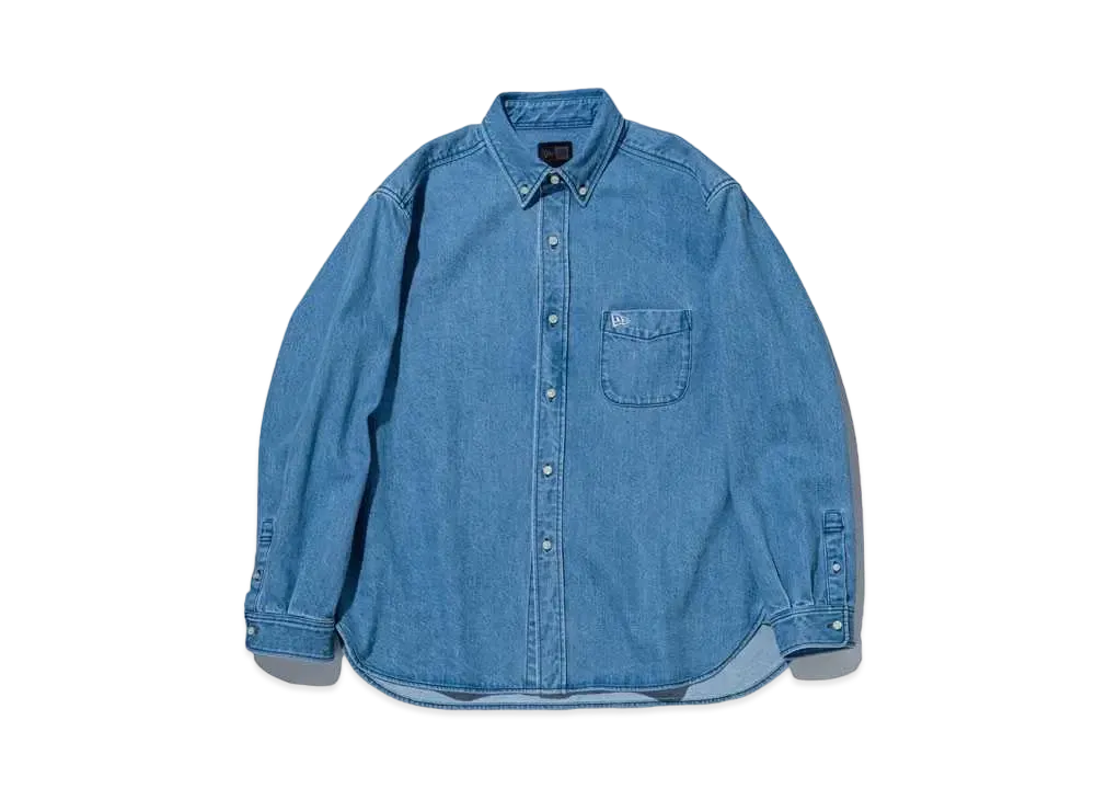 NEW ERA BLACK LABEL FW24 Long Sleeve Denim Button Down Shirt "Washed Denim"