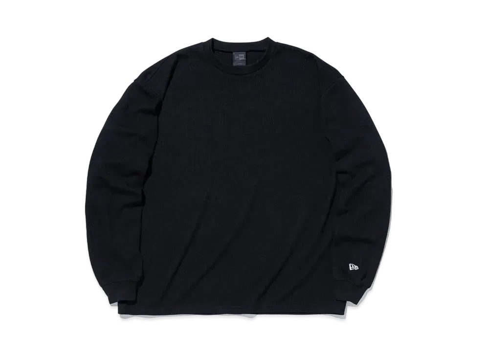 NEW ERA BLACK LABEL FW24 Long Sleeve Oversized Waffle T-shirt "Black"