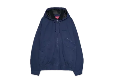 Supreme Leather Collar Utility Jacket "Navy"