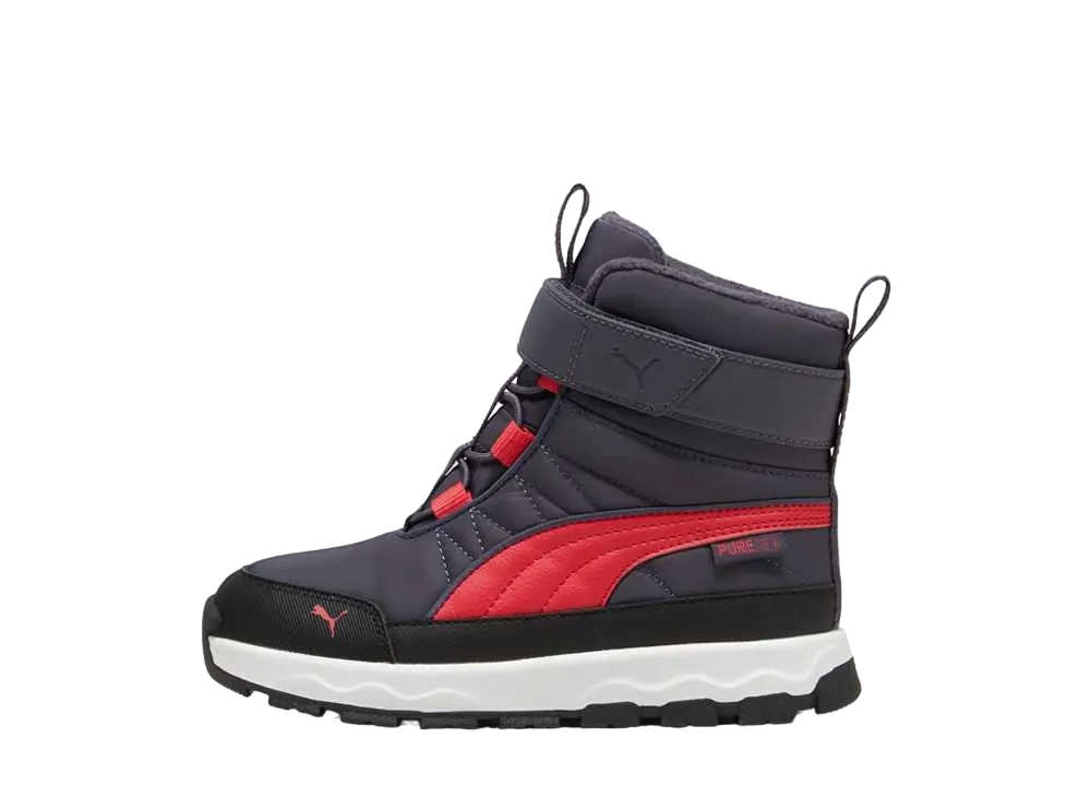 プーマ PS エボルブ ピュアテックス "ギャラクティックグレー/タルトチェリー/プーマブラック" (キッズ)