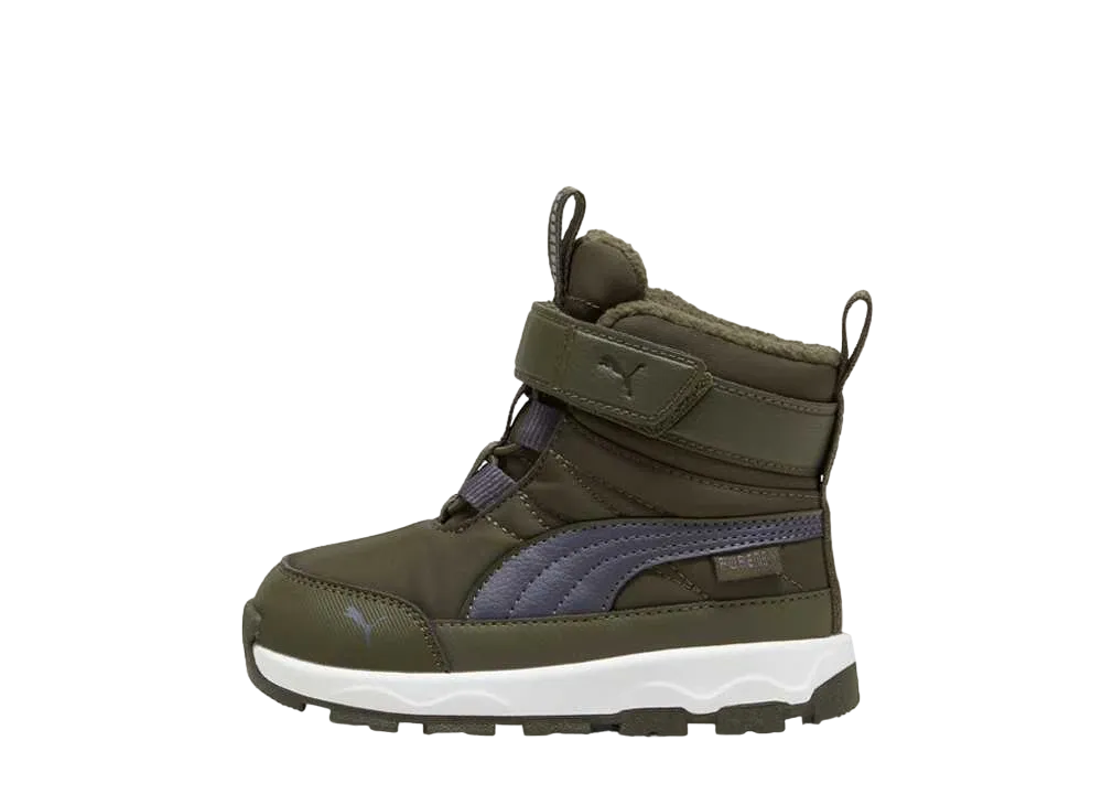 プーマ TD エボルブ ピュアテックス "ダークオリーブ/ギャラクティックグレー/プーマホワイト" (キッズ)