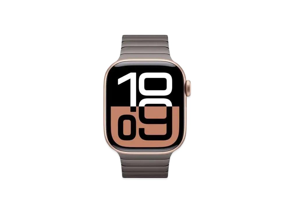 Apple Watch Series 10 GPS + Cellular Model Rose Gold Aluminiumcase Stainless Steel Link Bracelet "Slate"