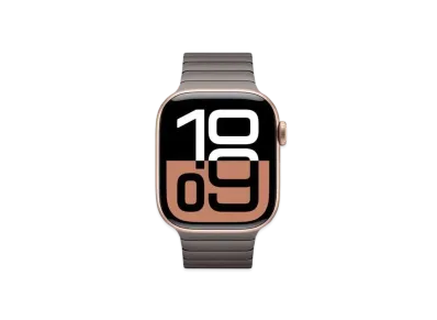 Apple Watch Series 10 GPS + Cellular Model Rose Gold Aluminiumcase Stainless Steel Link Bracelet "Slate"
