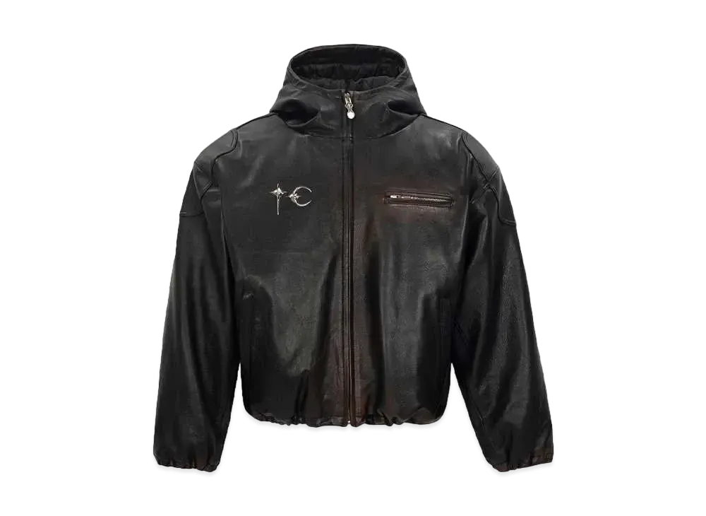 THUG CLUB Big Rock Leather Jacket "BLACK"