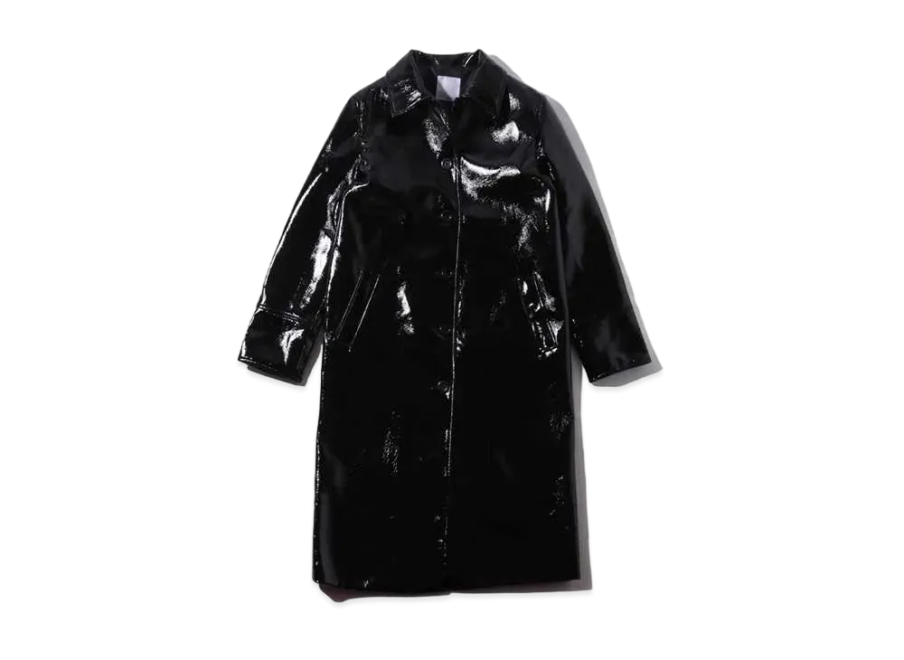 atmos pink Faux Leather Coat "Black"