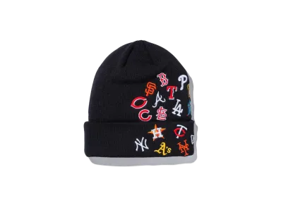 NEW ERA Basic Cuff Knit Team Logo Allover MLB "Black"