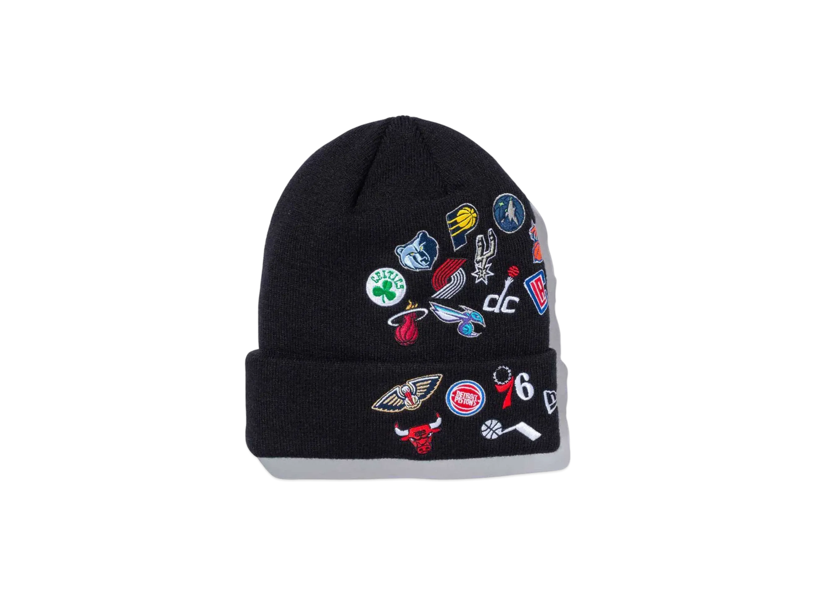 NEW ERA Basic Cuff Knit Team Logo Allover NBA "Black"
