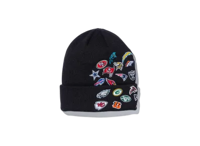 NEW ERA Basic Cuff Knit Team Logo Allover NFL "Black"