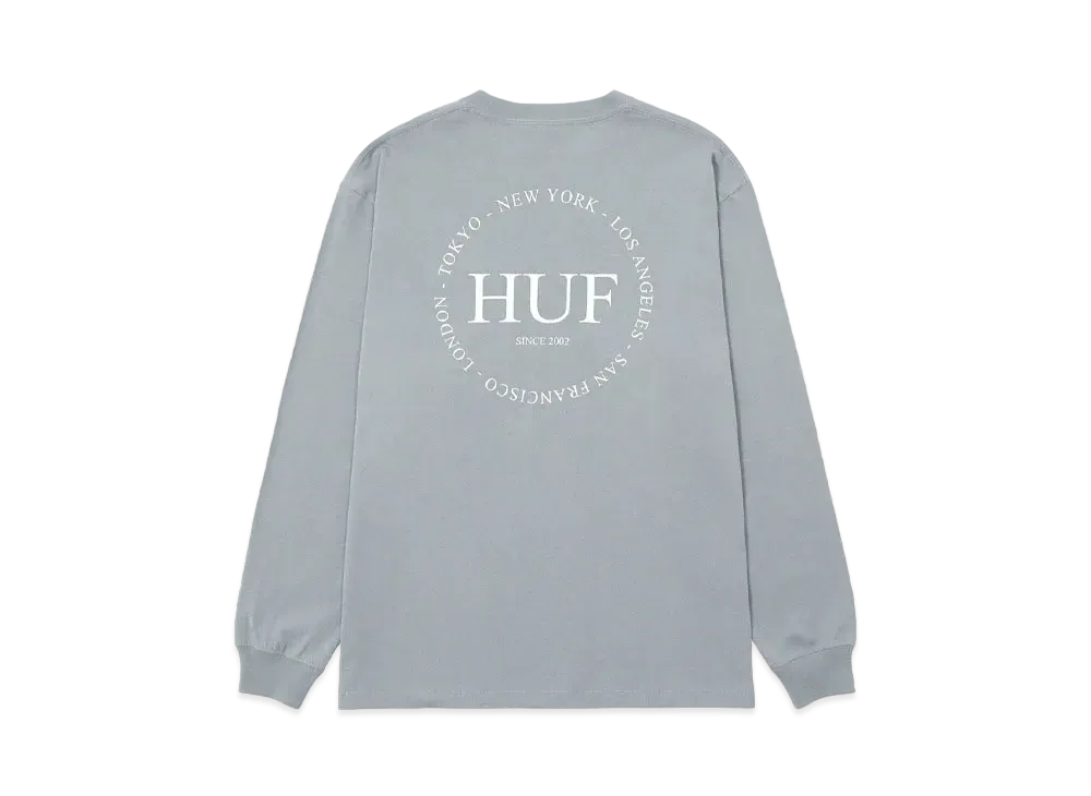 HUF Fall 24 Fine Print Long Sleeve Tee "Grey"