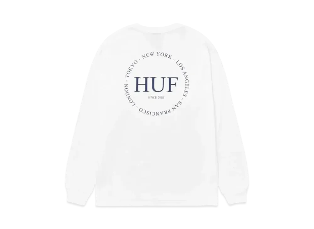 HUF Fall 24 Fine Print Long Sleeve Tee "White"