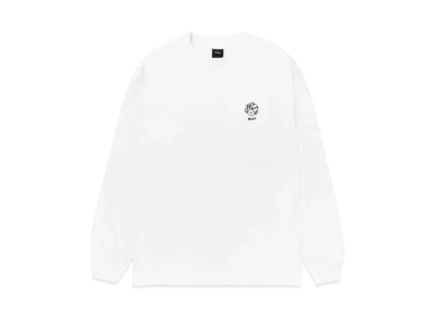 HUF Fall 24 Snake Eyes EMB Long Sleeve Tee "White"