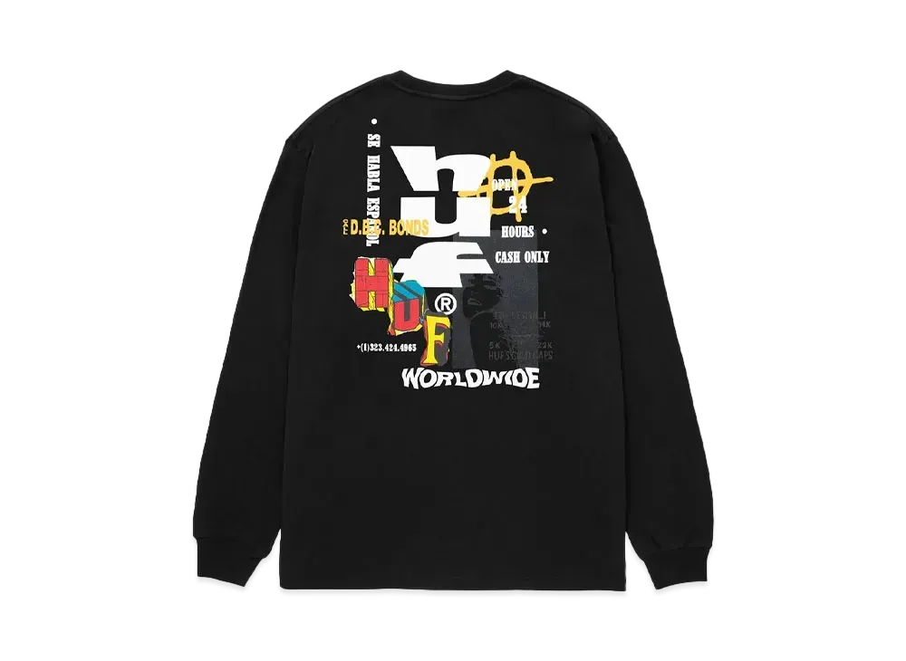 HUF Fall 24 Cut And Paste Long Sleeve Tee "Black"