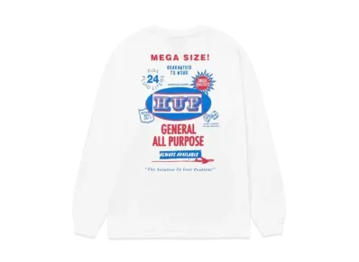 HUF Fall 24 All Purpose Long Sleeve Tee "White"