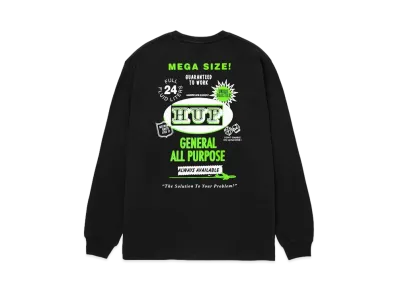 HUF Fall 24 All Purpose Long Sleeve Tee "Black"