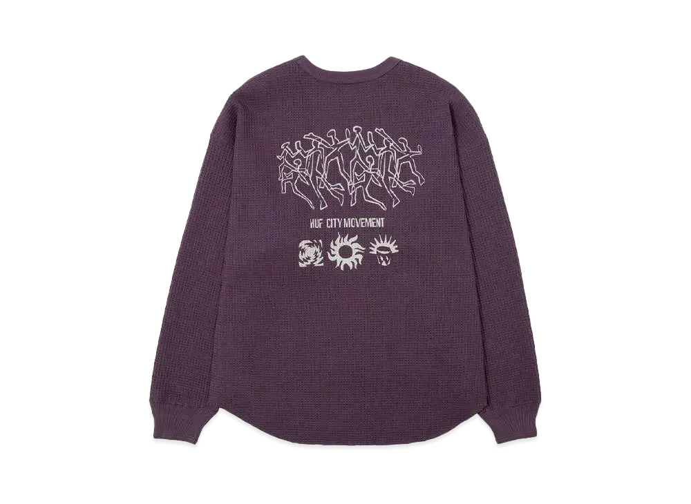 HUF Fall 24 Movement Thermal Crew "Raisin"