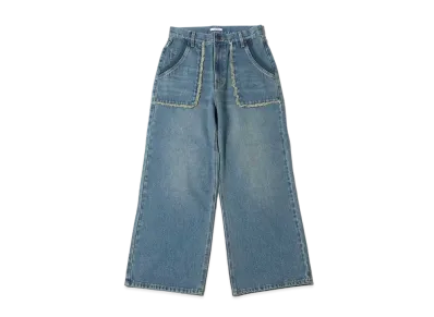 atmos pink Low-Rise Fringe Denim Pants "Indigo"