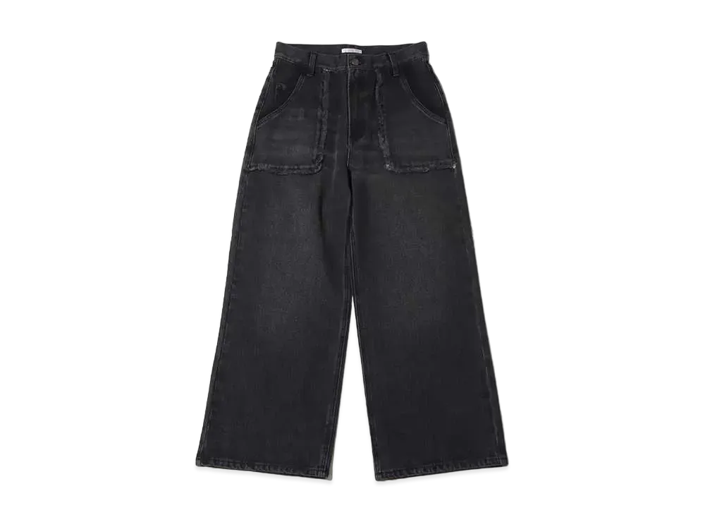 atmos pink Low-Rise Fringe Denim Pants "Black"