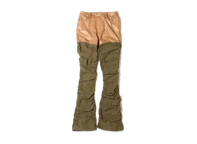 atmos pink Different Material Docking Flare Pants "Brown"