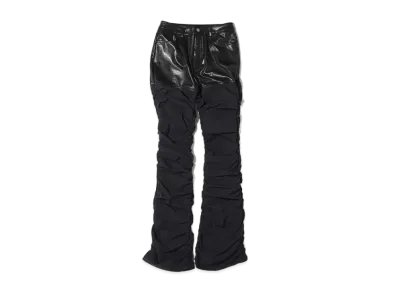 atmos pink Different Material Docking Flare Pants "Black"