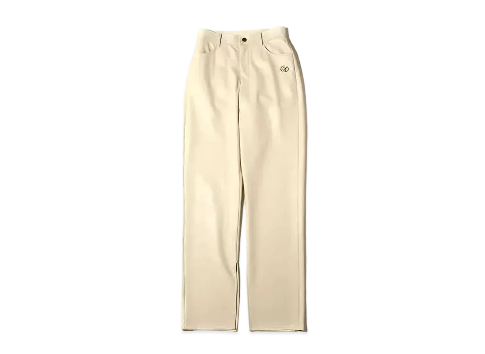 atmos pink Faux Leather Cut Pants "White"