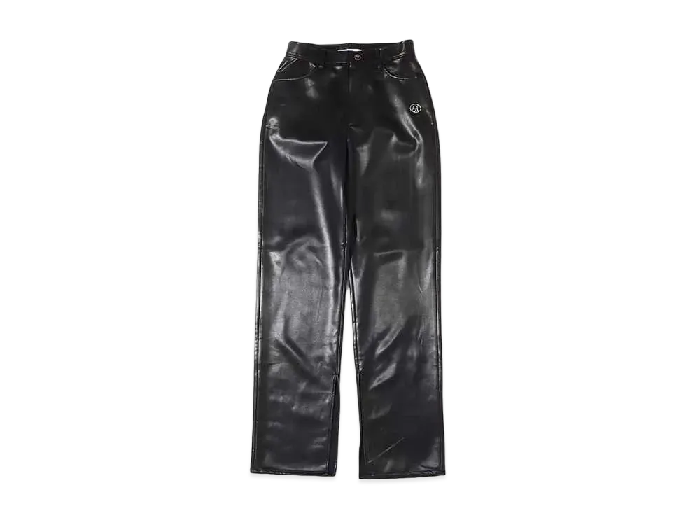 atmos pink Faux Leather Cut Pants "Black"