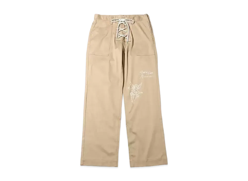 atmos pink x Just Annoon Lace-Up Work Pants "Beige"