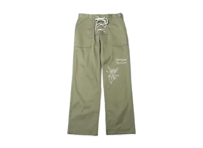atmos pink x Just Annoon Lace-Up Work Pants "Khaki"