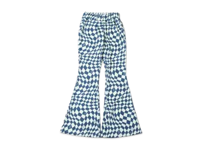 atmos pink Checkered Rib Flare Pants "Navy"