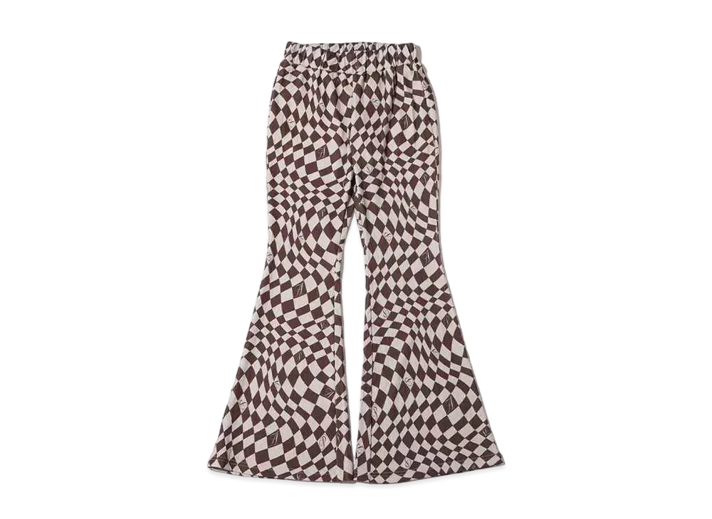 atmos pink Checkered Rib Flare Pants "Brown"