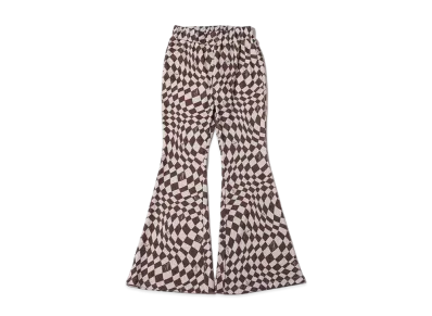 atmos pink Checkered Rib Flare Pants "Brown"