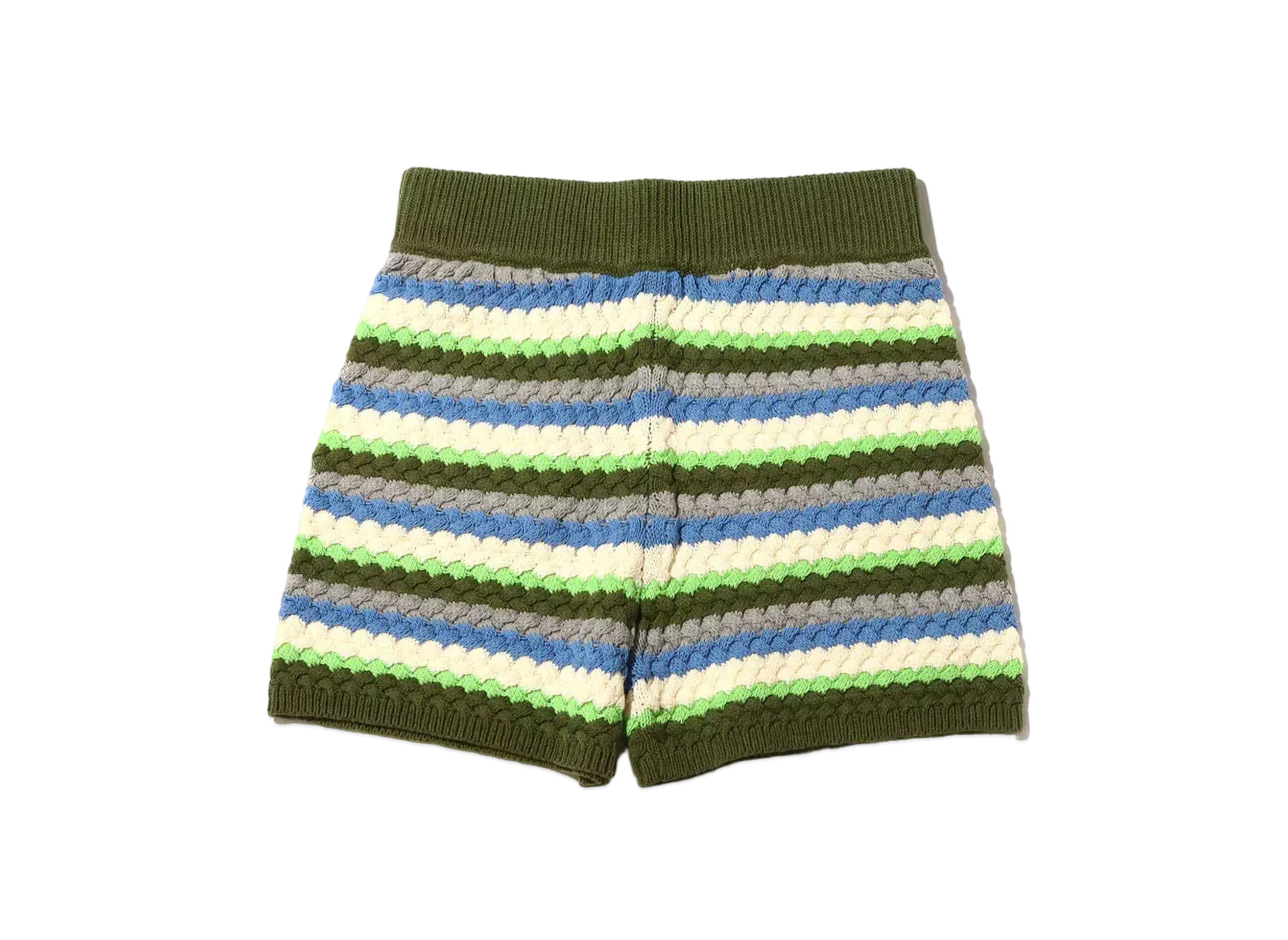 atmos pink Border Knit Shorts "Green"
