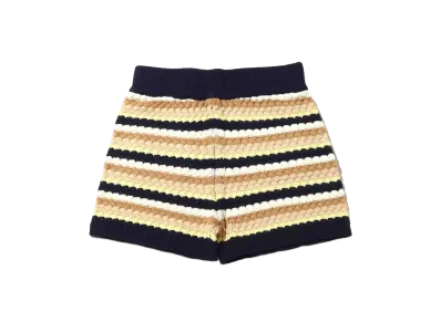 atmos pink Border Knit Shorts "Navy"