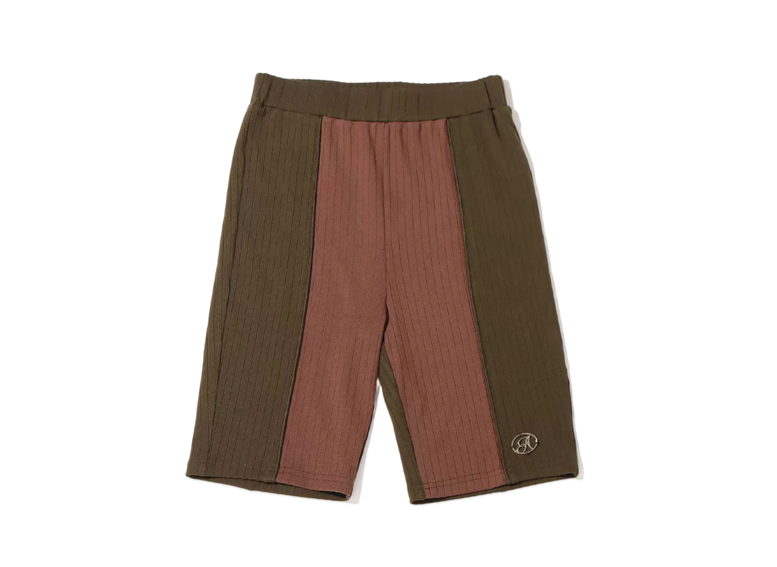 atmos pink Bicolor Ribbed Biker Pants "Brown"
