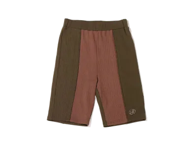 atmos pink Bicolor Ribbed Biker Pants "Brown"