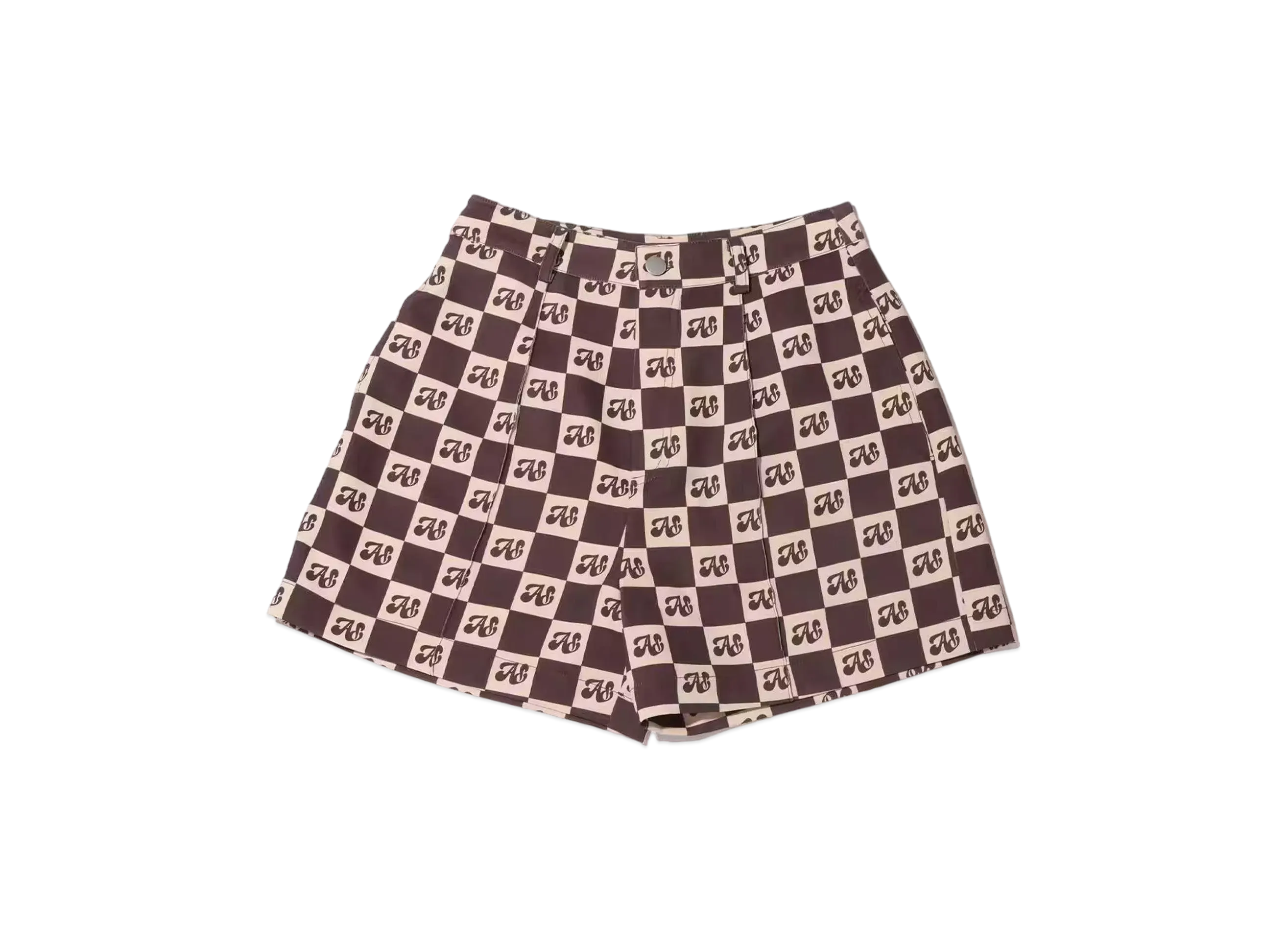 atmos pink Checkered Gala Shorts "Brown"