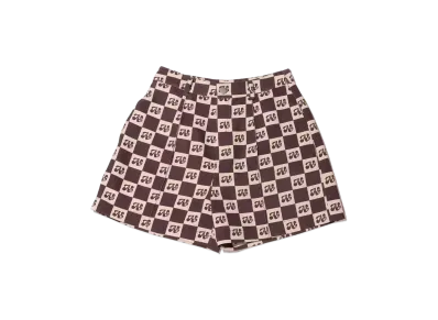 atmos pink Checkered Gala Shorts "Brown"