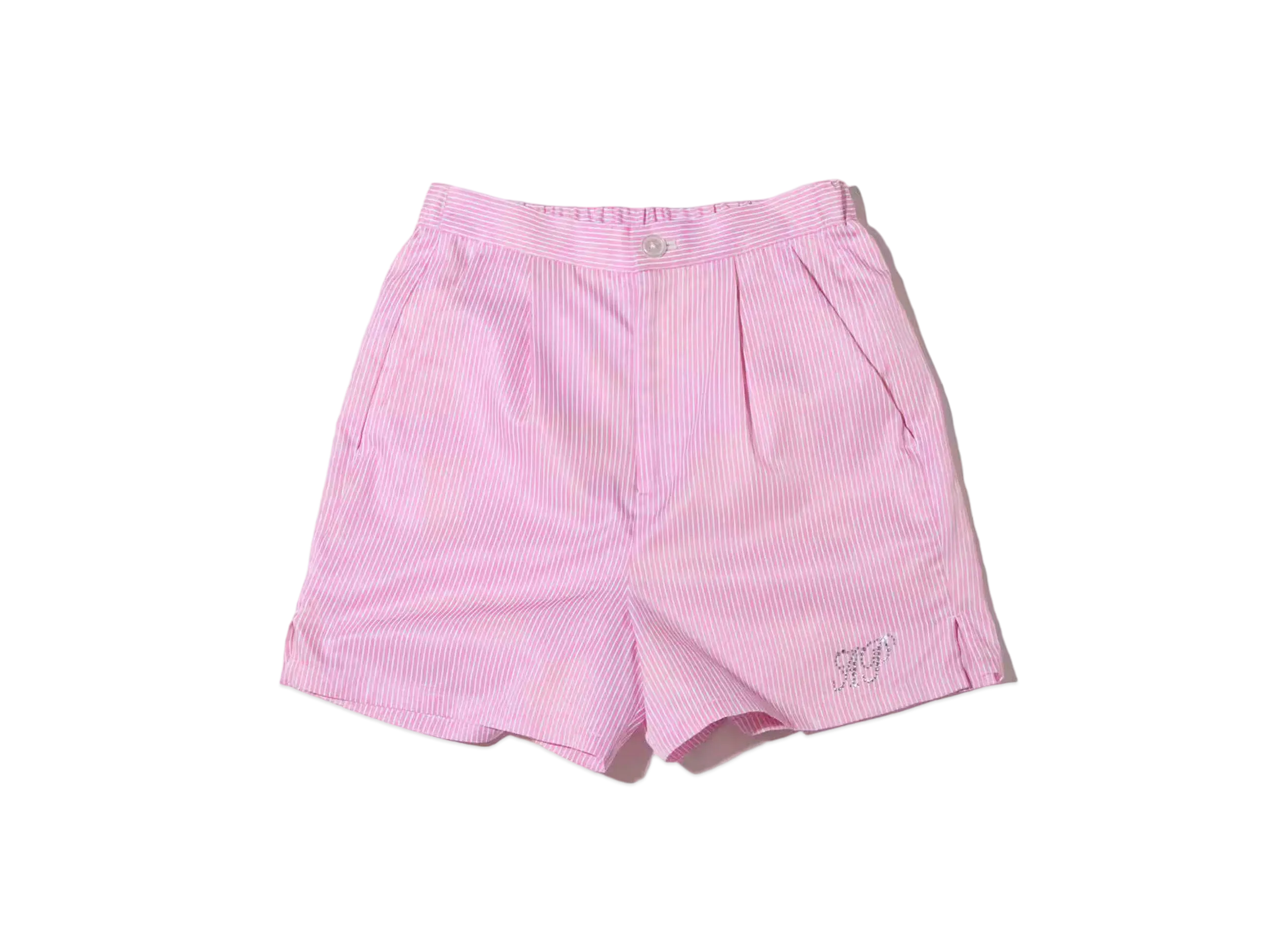 atmos pink Rhinestone Striped Shorts "Pink"