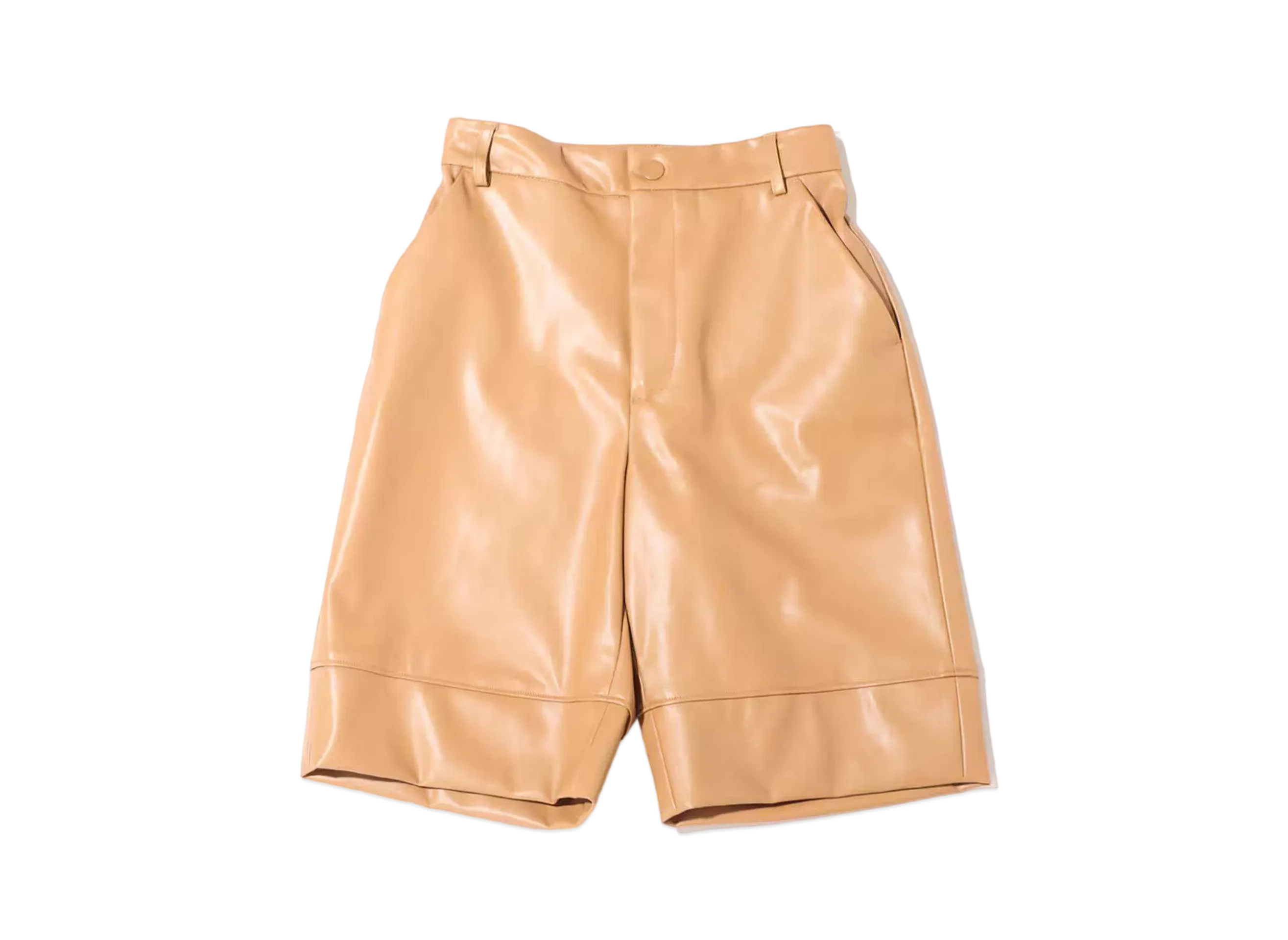 atmos pink Faux Leather Shorts "Brown"