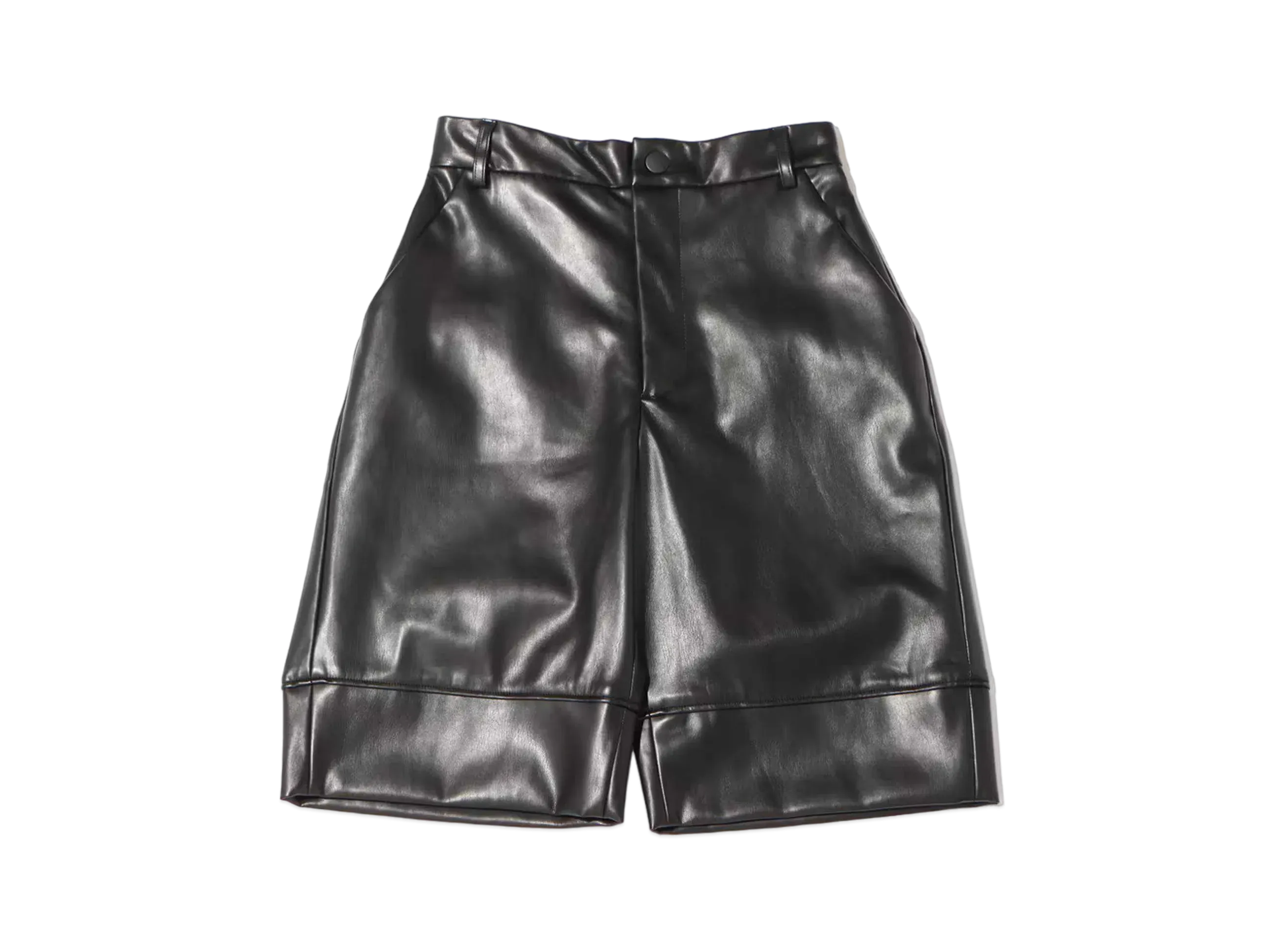 atmos pink Faux Leather Shorts "Black"