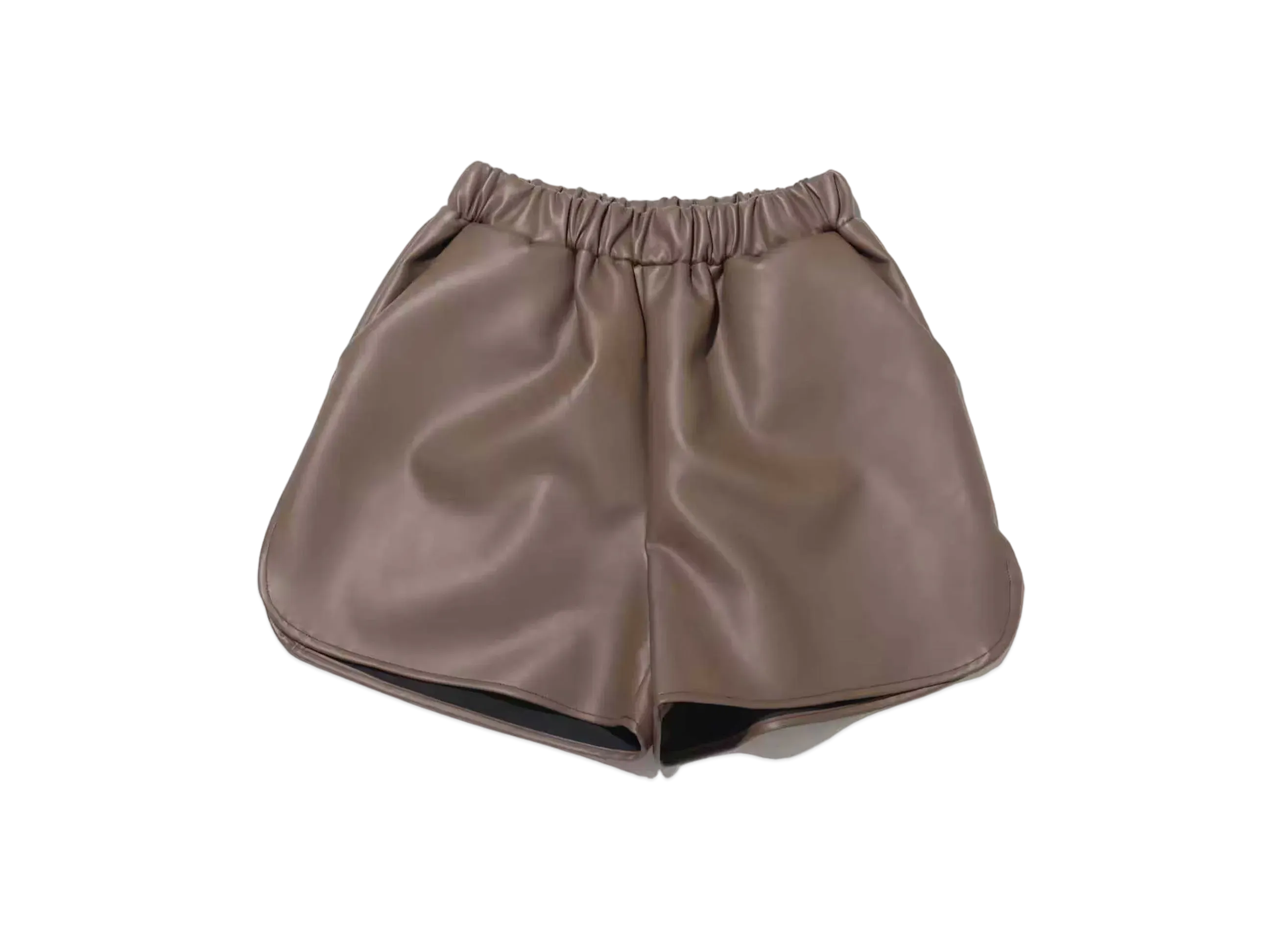 atmos pink Faux Leather Shorts "Brown"