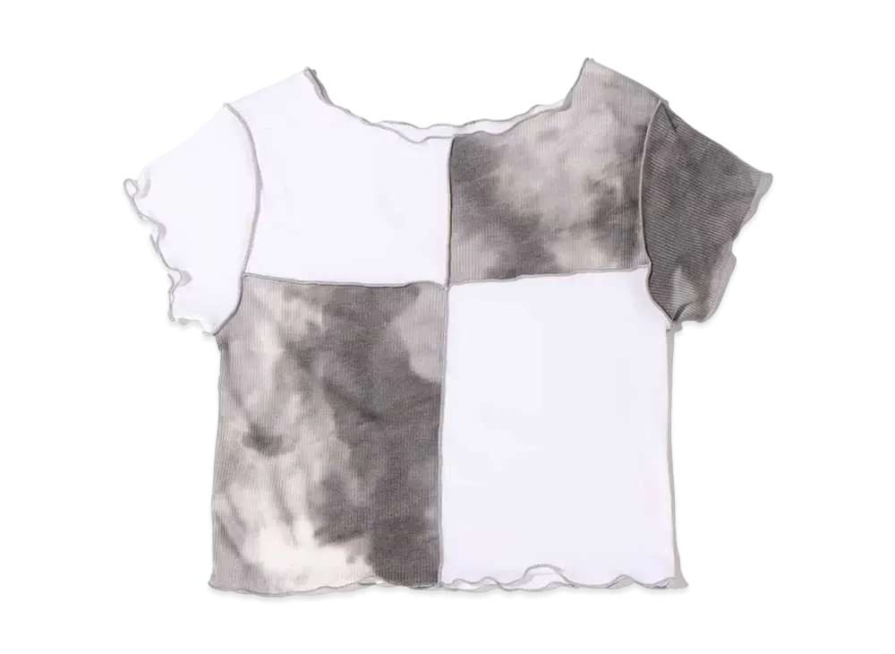 atmos pink Tie-Dye High-Shoku Mellow Tops "White"