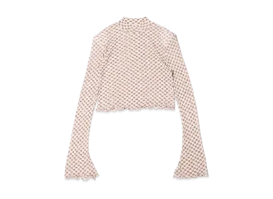 atmos pink Checkered Flag Mellow Organdy Top "Beige"