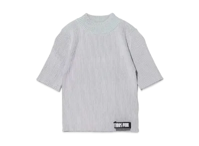 atmos pink High Neck Hansode Bicolor Rib Knit Tops "Purple"