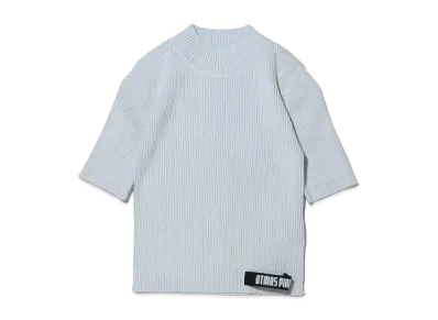 atmos pink High Neck Hansode Bicolor Rib Knit Tops "White"