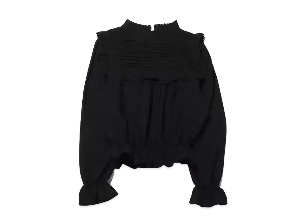 atmos pink Square Ruffle Blouse "Black"