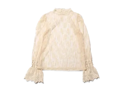 atmos pink Atmos Pink Sow Lace High Neck Tops "White"