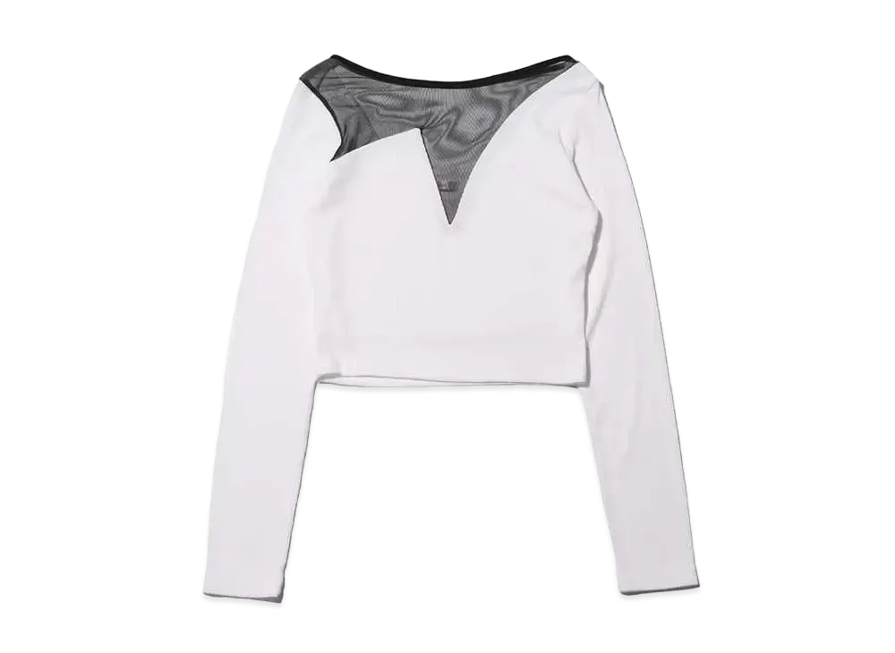 atmos pink Atmos Pink Organza Docking Rib Top "White"